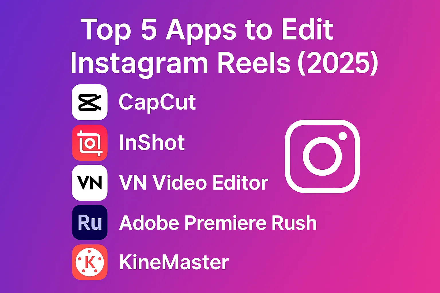 Top 5 Apps to Edit Instagram Reels 2025