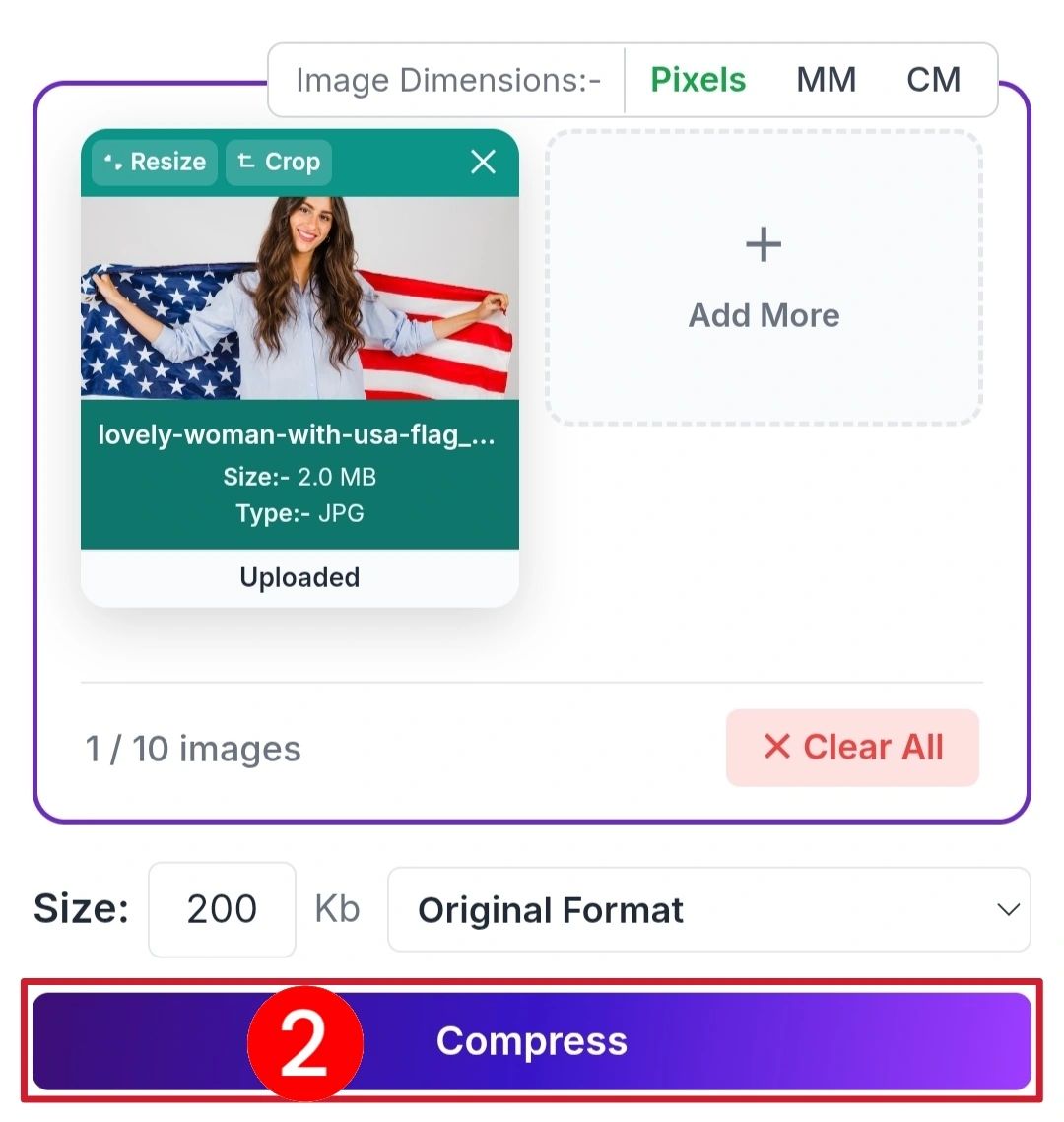 image to 200kb online free compressor