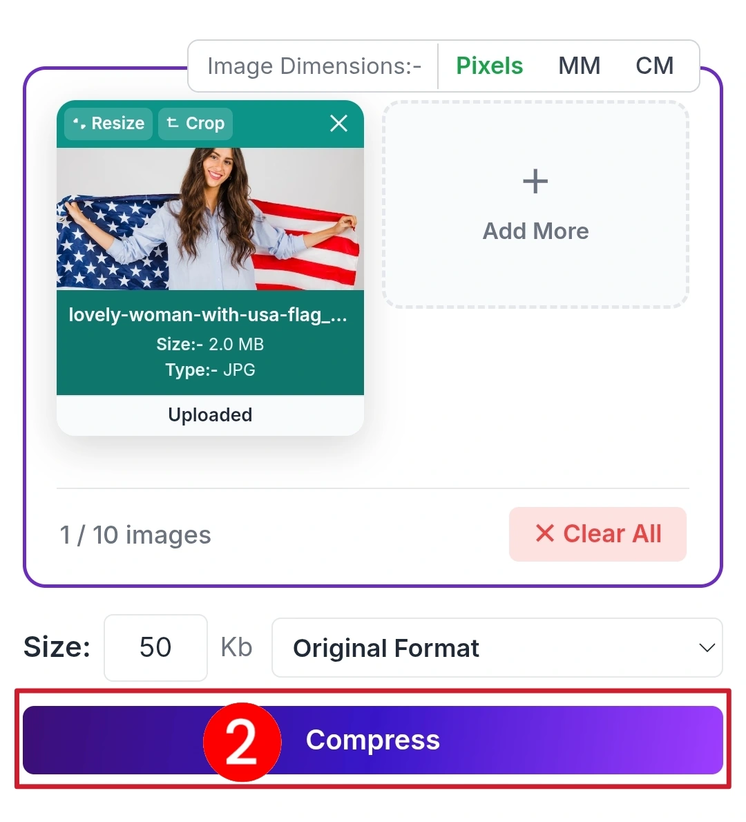 image to 50kb online free compressor