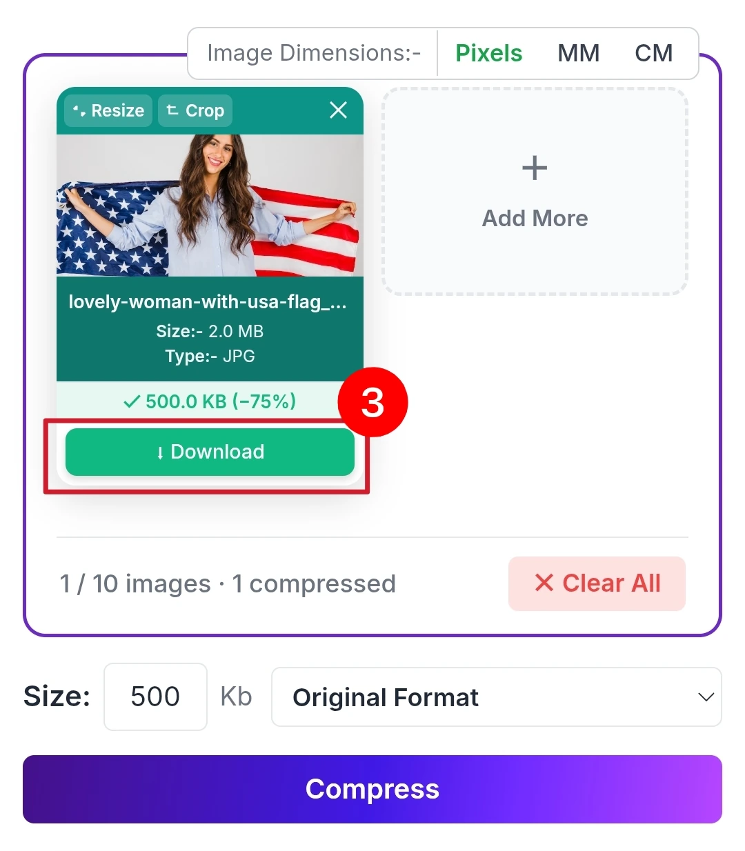 compress image to 500kb