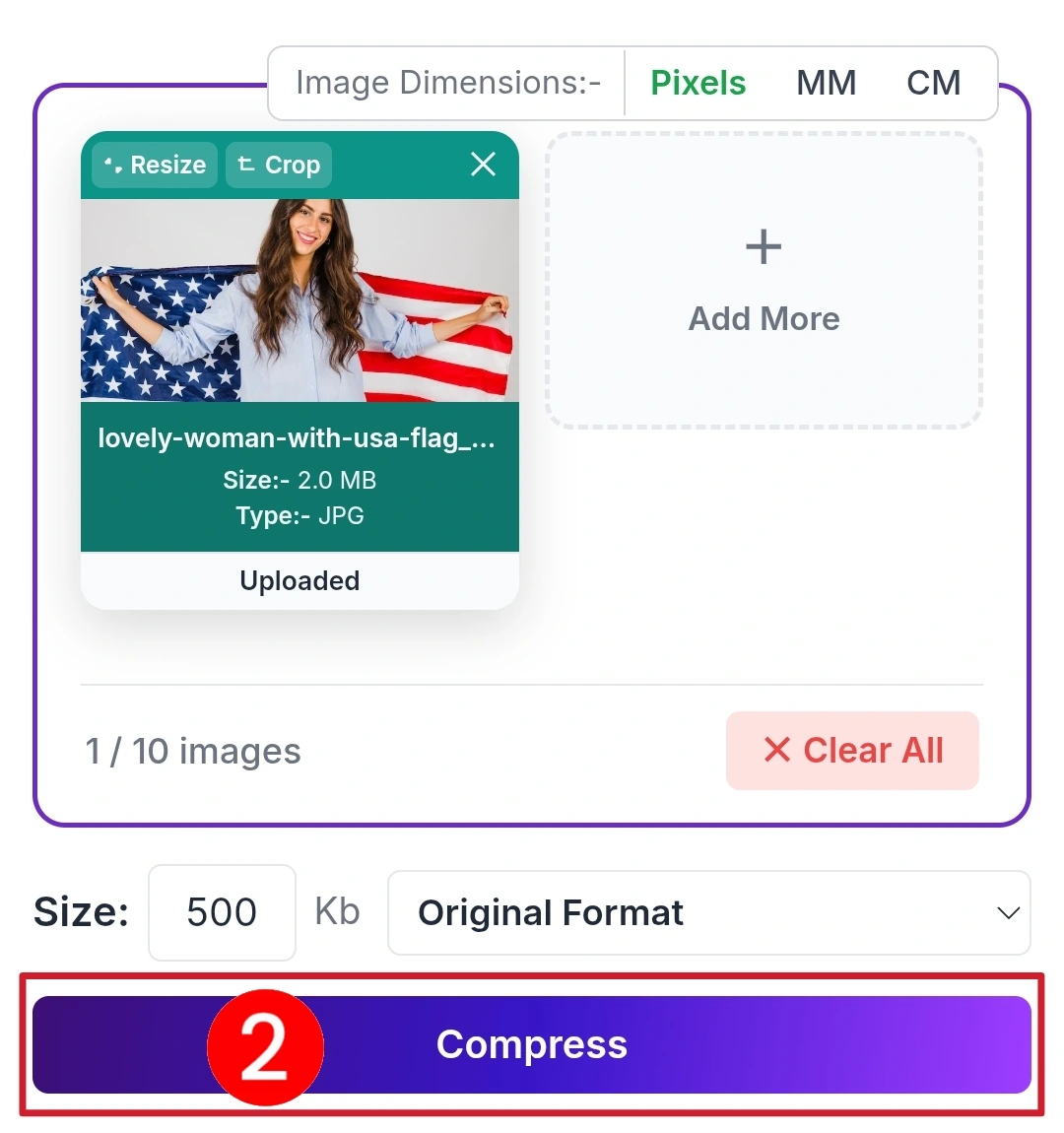 compress image to 500kb