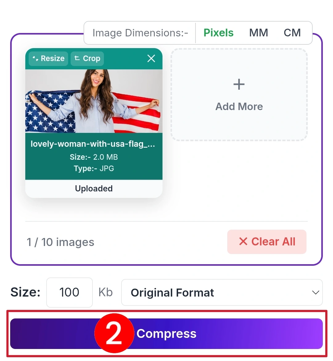 image to 100kb online free compressor